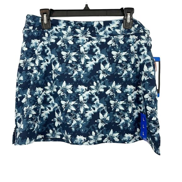 NEW Tranquility Active Skort Navy Blue Floral Built-in Shorts - Size Large - Picture 1 of 8